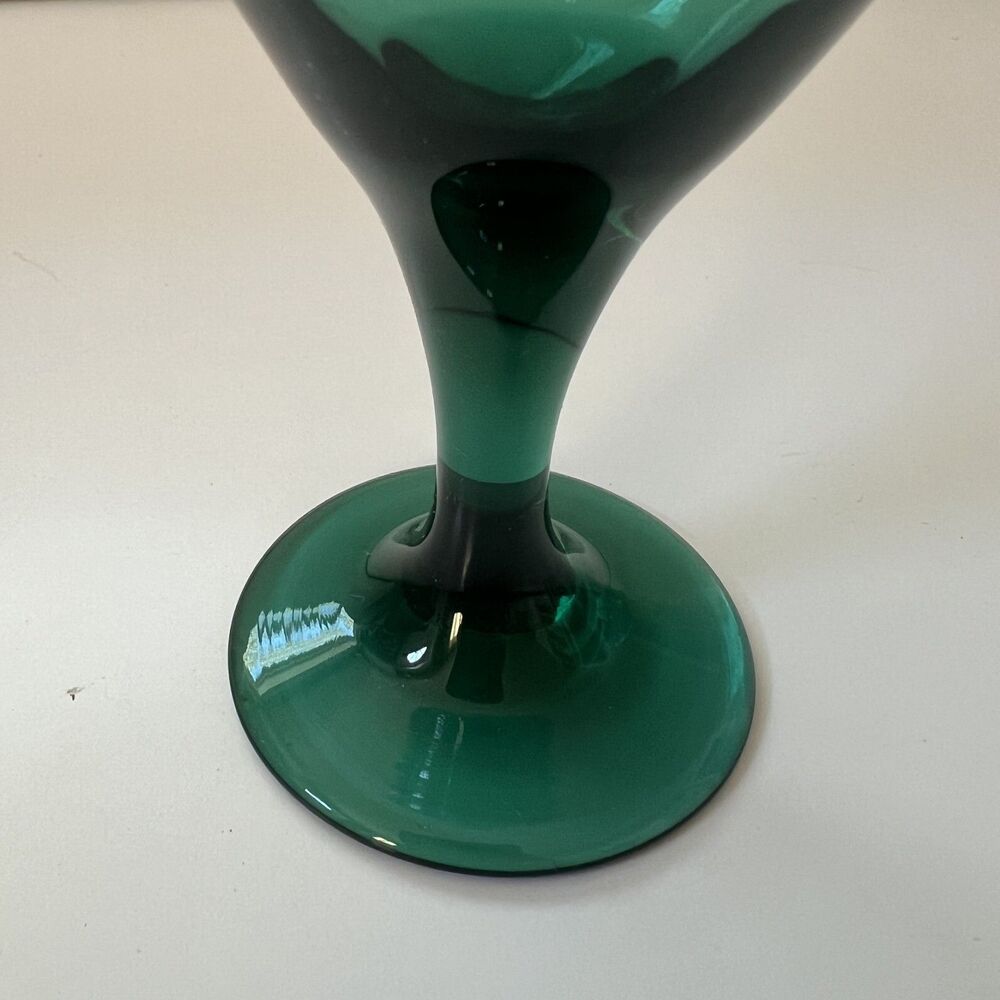 Set of 8 Vintage Libbey Teardrop Juniper Green Wine Glasses Water Goblet Bundle - Picture 10 of 12